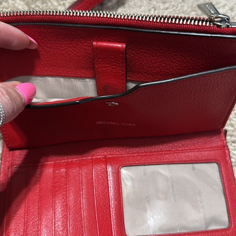 Michael Kors Red Wallet Wristlet - Picture 6 of 10